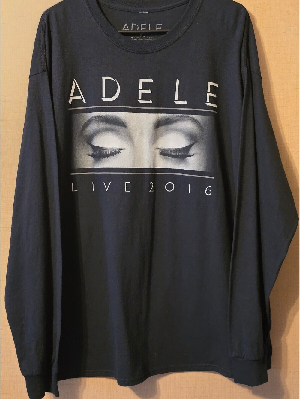 Authentic Adele Live 2016 Tour Long Sleeve Shirt Size XL Black Concert Merch